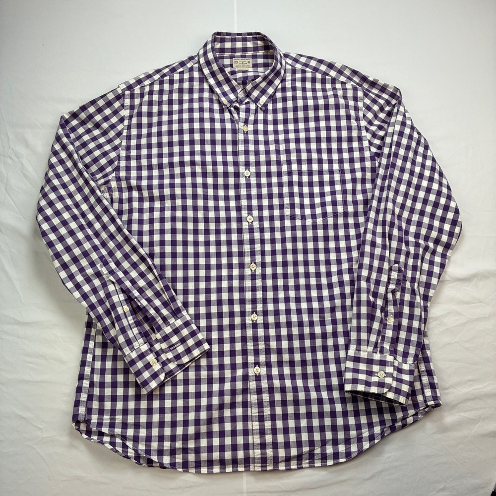 J. Crew Purple and White Checkered Men's Shirt